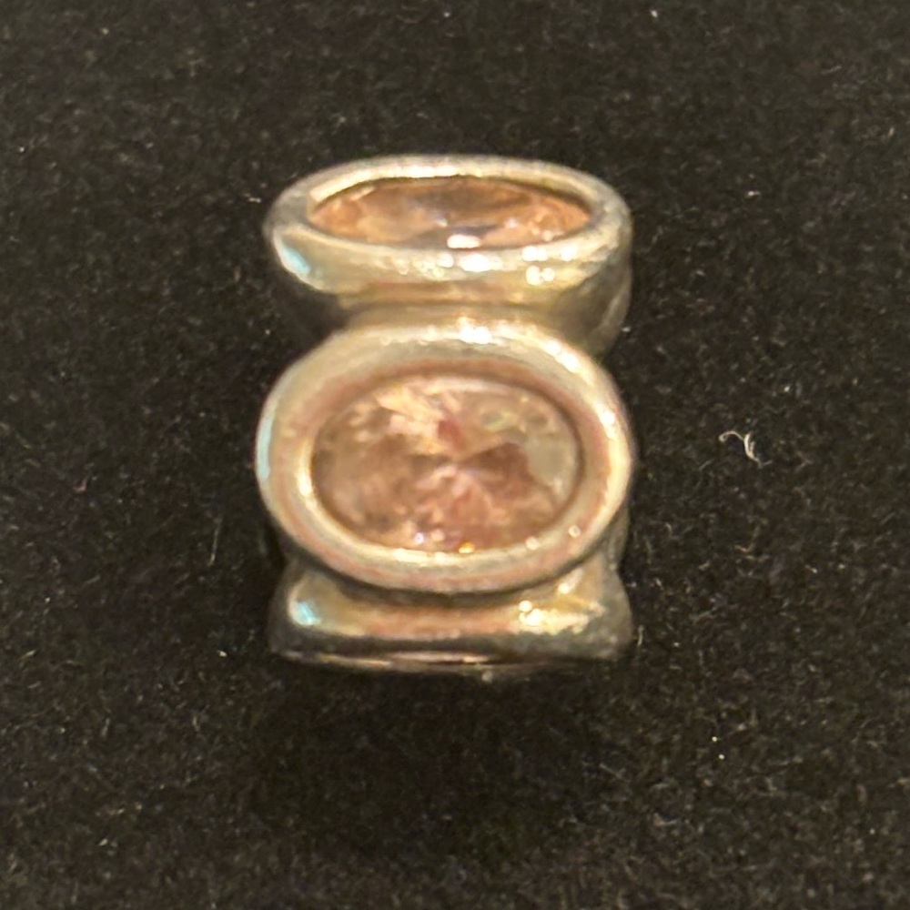 Pandora 925 Silver and Pink Gemstone Charm